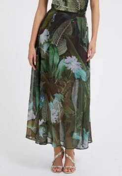 Guess Mit Allover-Print - Jupe Trapèze - Mehrfarbig, Grün