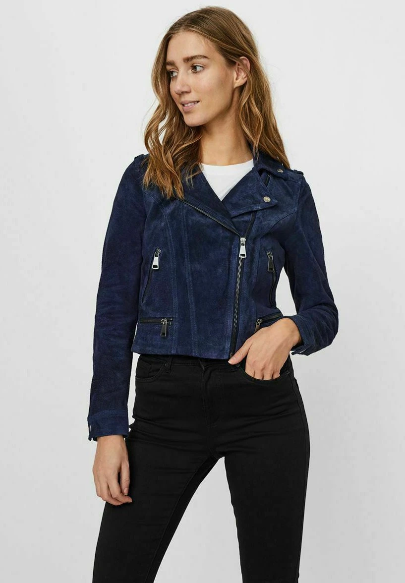 Vero Moda Veste En Cuir - Navy Blazer 3 Vero Moda Veste En Cuir - Navy Blazer