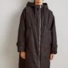 Marc O'Polo Coat Long Padded Fixed Hood Zipper Drawstring Waist - Parka - Black -Mode Soldes 29b44af8116a4a79bd96027ea6d35767