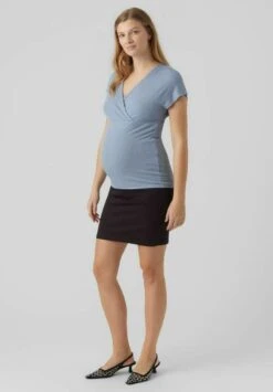 Mamalicious 2-In-1 Mlbrynna - T-Shirt Basique - Ashley Blue -Mode Soldes 3e5b9e294f3944ebba818e39f3cdba53