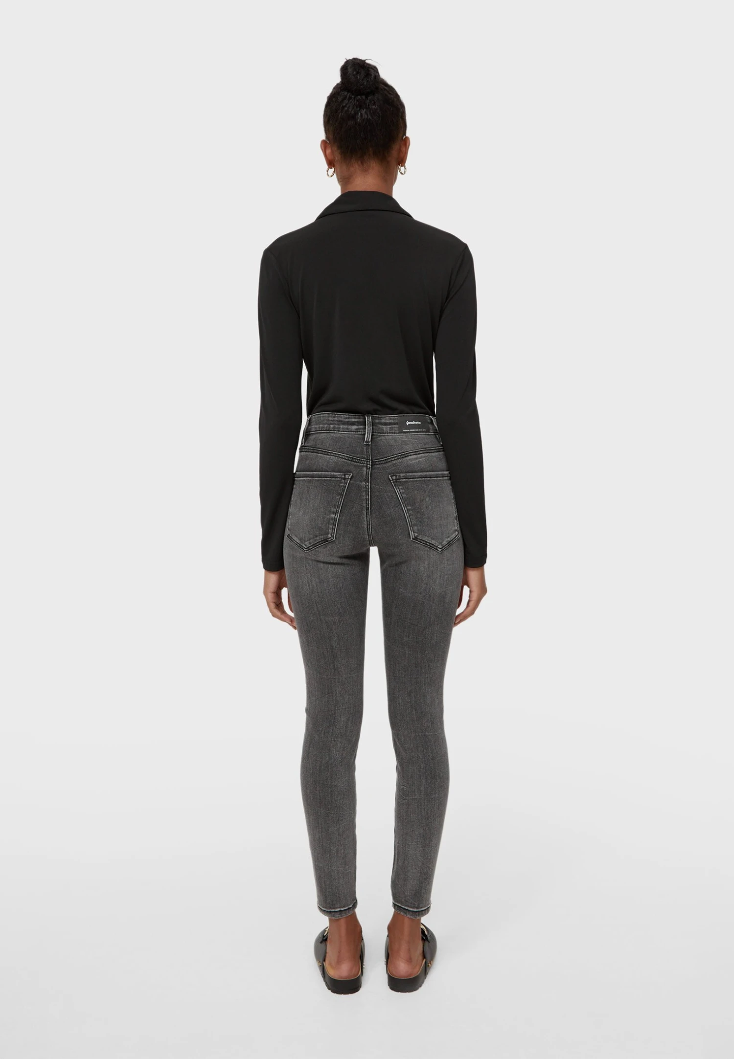 Stradivarius Mit Hohem Bund - Jean Slim - Dark Grey 5 Stradivarius Mit Hohem Bund - Jean Slim - Dark Grey - Image 3